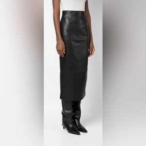 Aleksandre Akhalkatsishvili high-waisted faux leather midi skirt